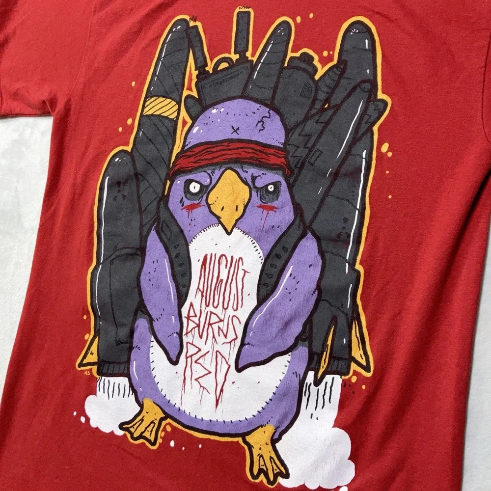 Vintage 2004 August Burns Red Band T-Shirt Penguin MySpace Era Metalcore Merch S